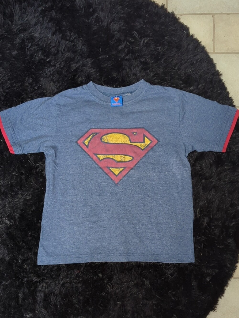 Vintage Superman Tee-shirt Classic Blue & Red Women's XS/Cropped Small Size